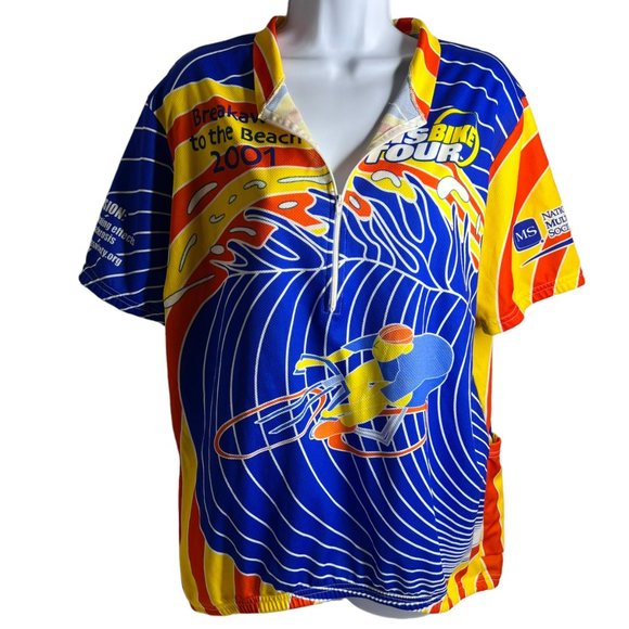 Revi Tops - Breakaway to the Beach MS Tour Cycling Shirt 2001 Vintage Women's XL